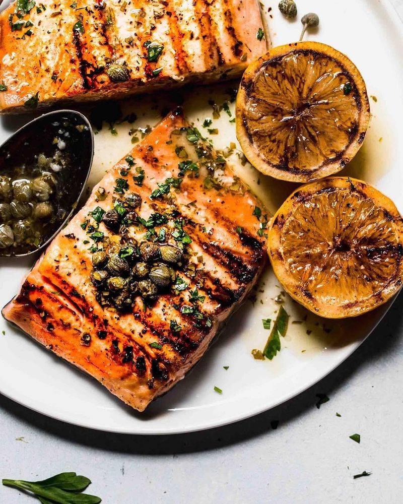 Grilled Salmon with Lemon and Herbs