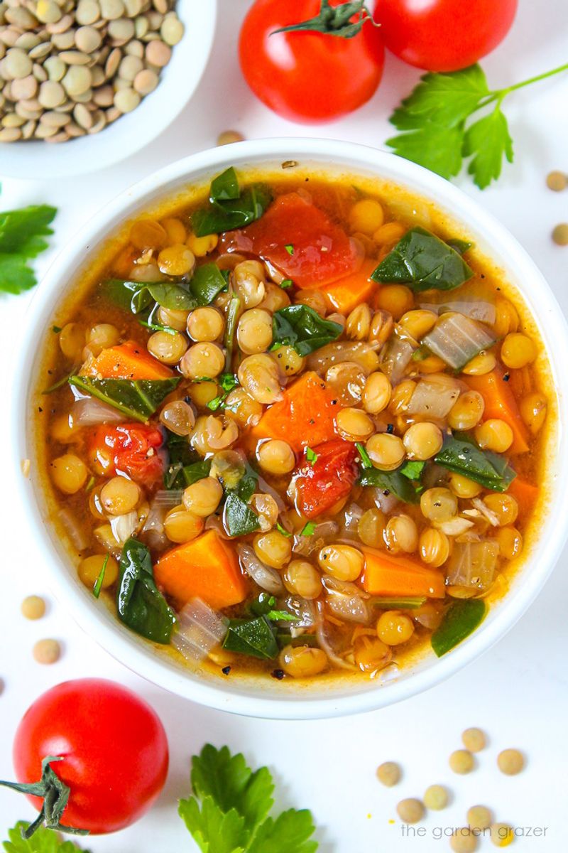 Lentil Soup with Spinach