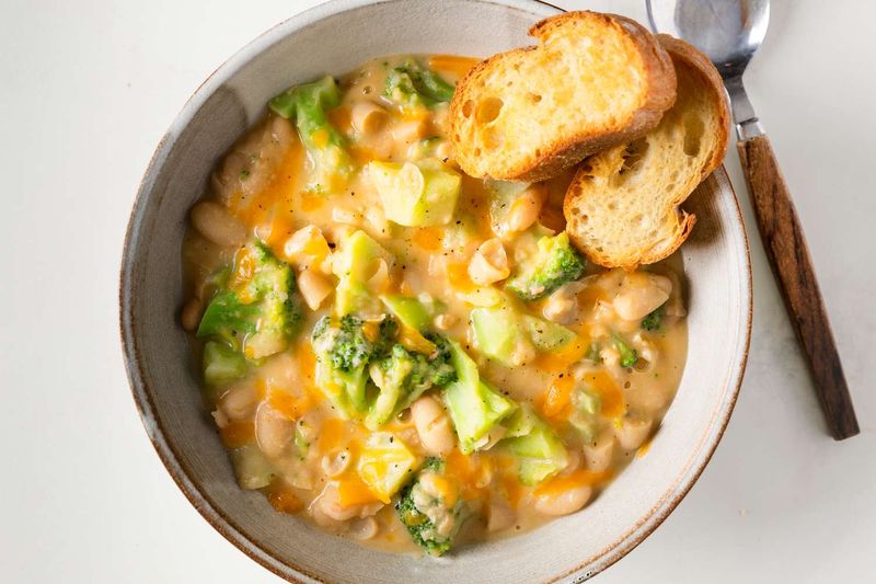 Broccoli Cheddar Creamy Beans