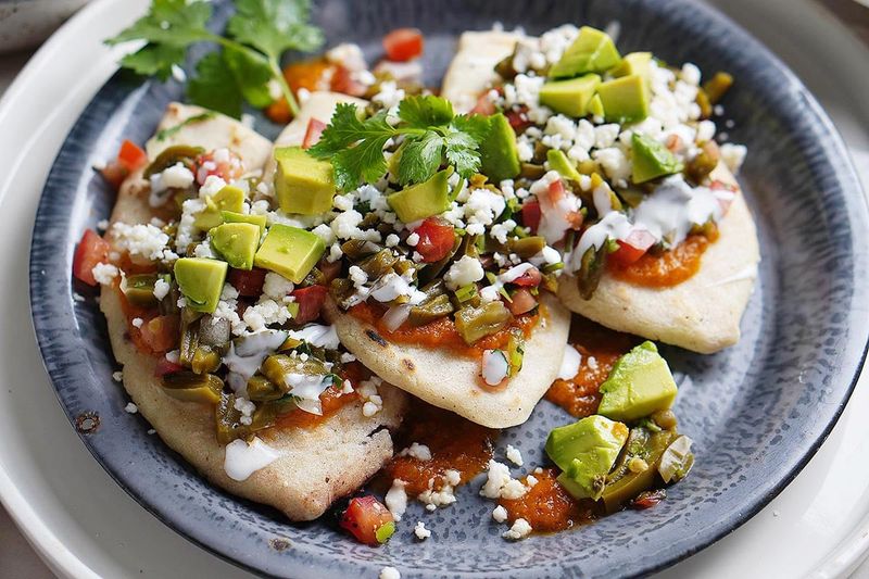 Bean-Stuffed Tlacoyos with Nopales