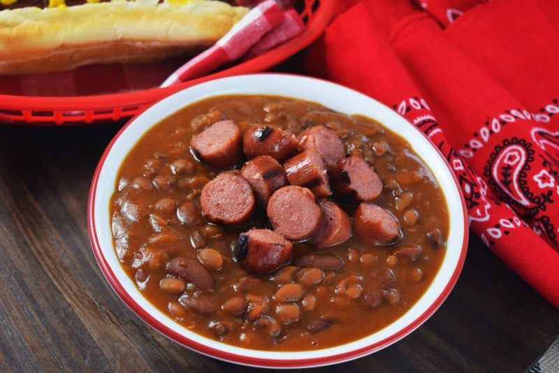 Hot Dog and Baked Beans Plate
