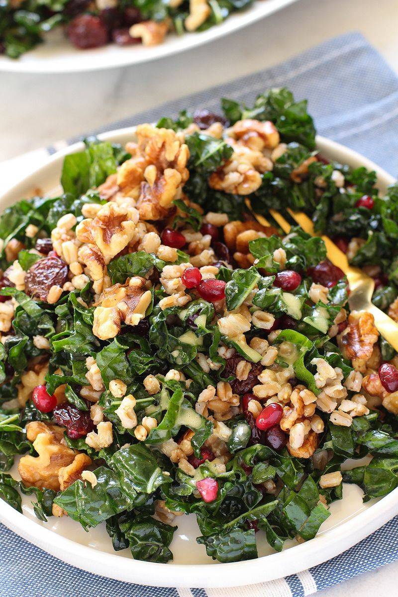 Kale and Farro Salad with Lemon Vinaigrette