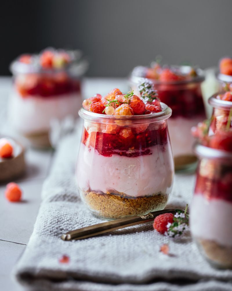 Raspberry Protein Cheesecake Cups