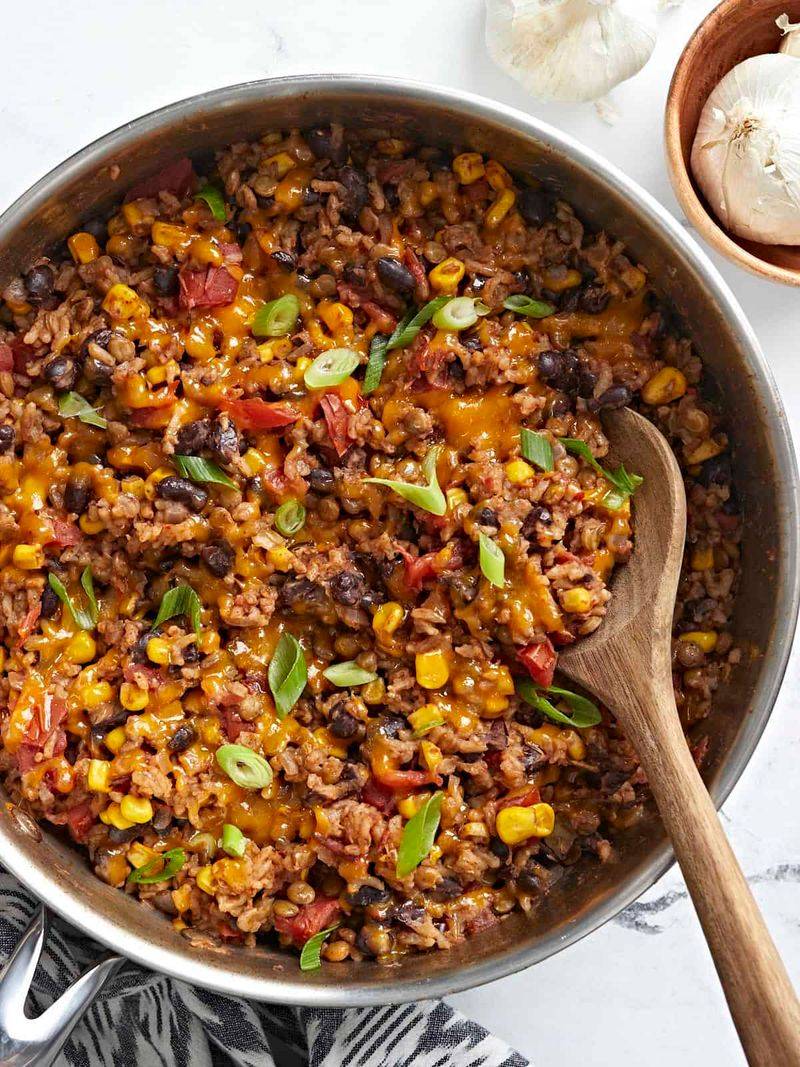 Southwest Lentils & Rice Skillet
