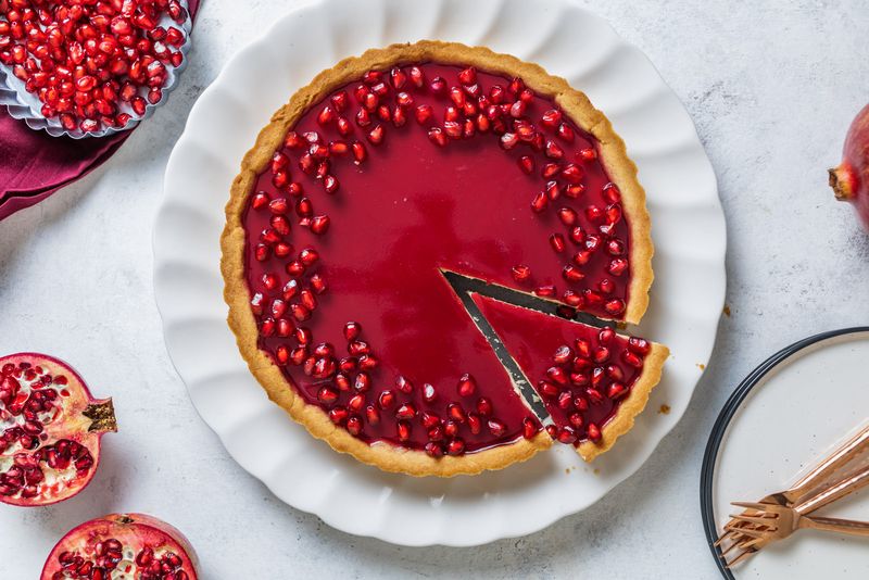 Pomegranate Cheesecake Bars