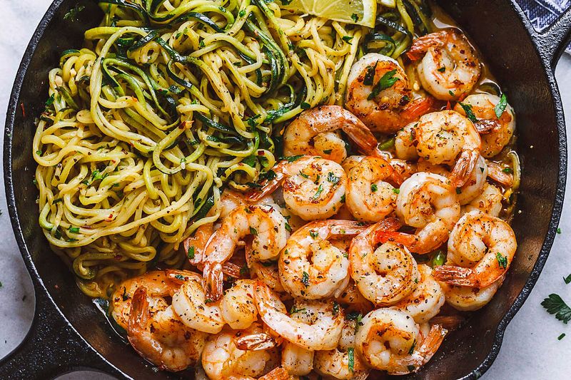 Lemon-Garlic Shrimp with Zucchini Noodles