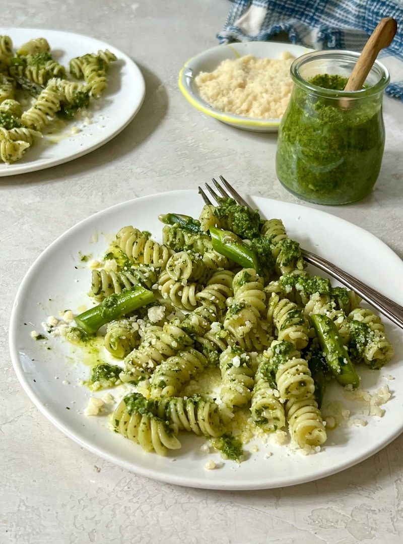 Spring Pea and Mint Pesto Pasta