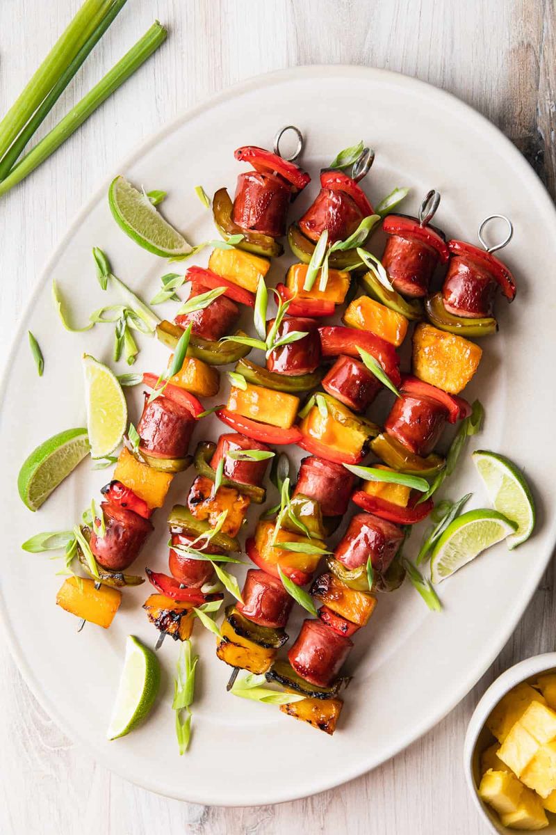 Grilled Sausage and Pepper Skewers