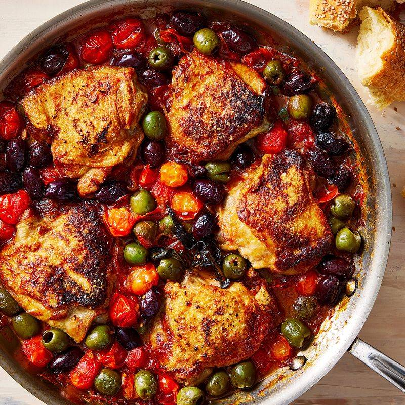 Baked Chicken with Olives and Tomatoes