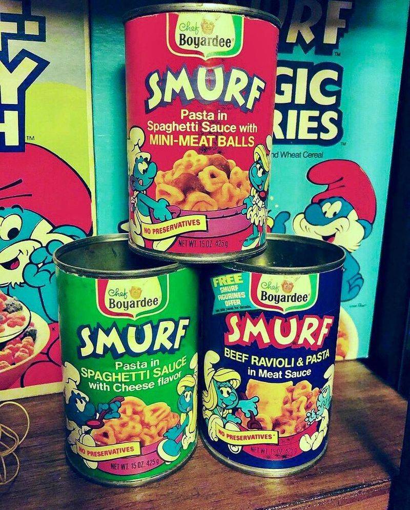 Chef Boyardee Smurf Pasta
