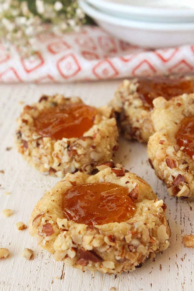 Apricot-Pecan Thumbprint Cookies