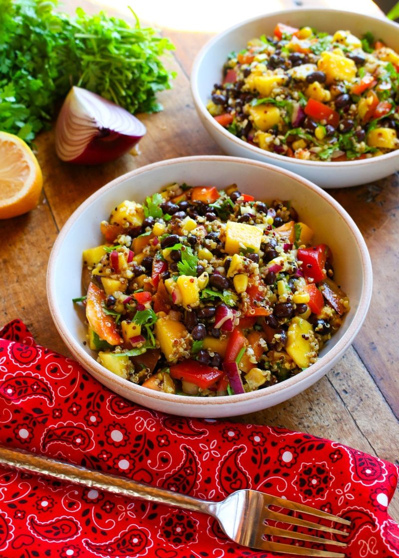 Mango Black Bean Quinoa Bowls
