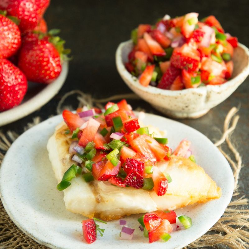 Cod with Strawberry Salsa