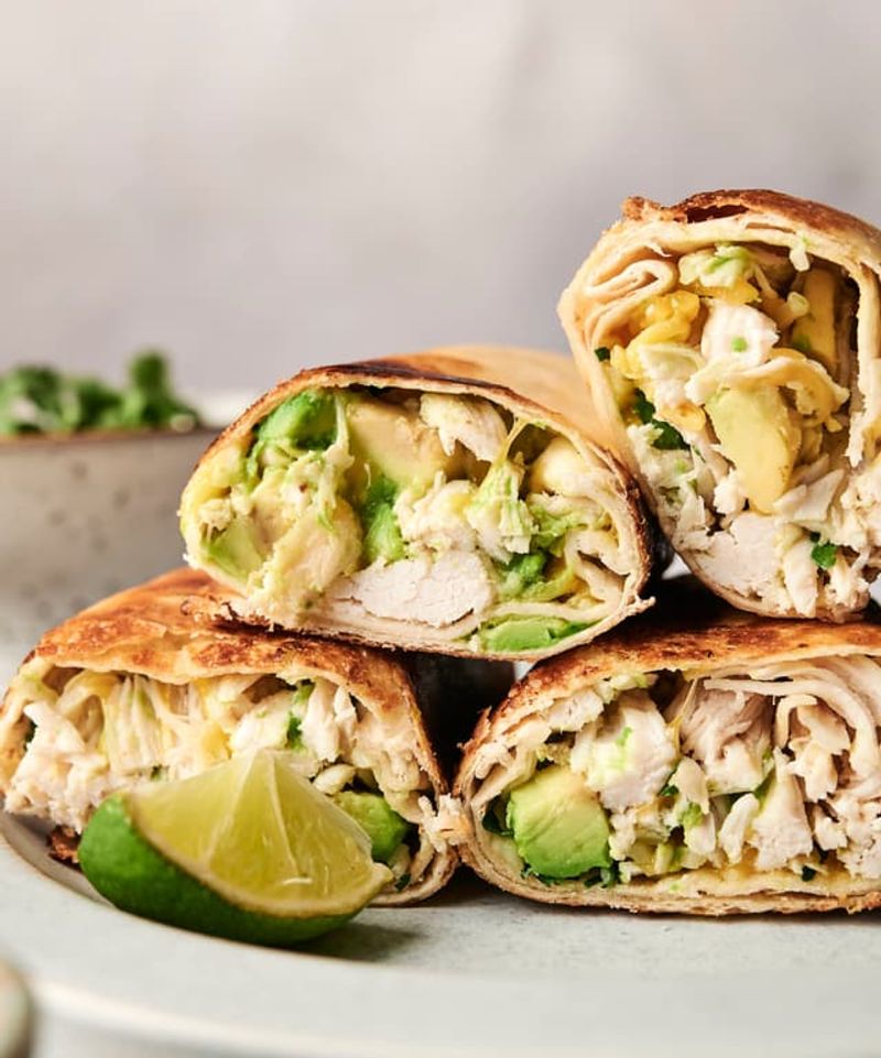 Turmeric Chicken & Avocado Wraps