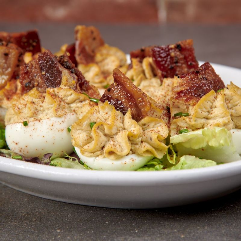 Salad Bar Deviled Eggs