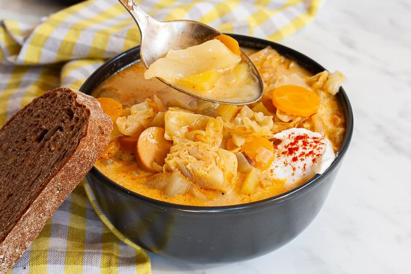 Cabbage Soup with Sausages (Hungarian)
