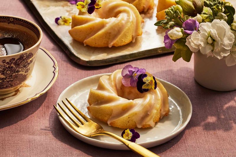 Mini Lemon Cakes with Lavender Glaze