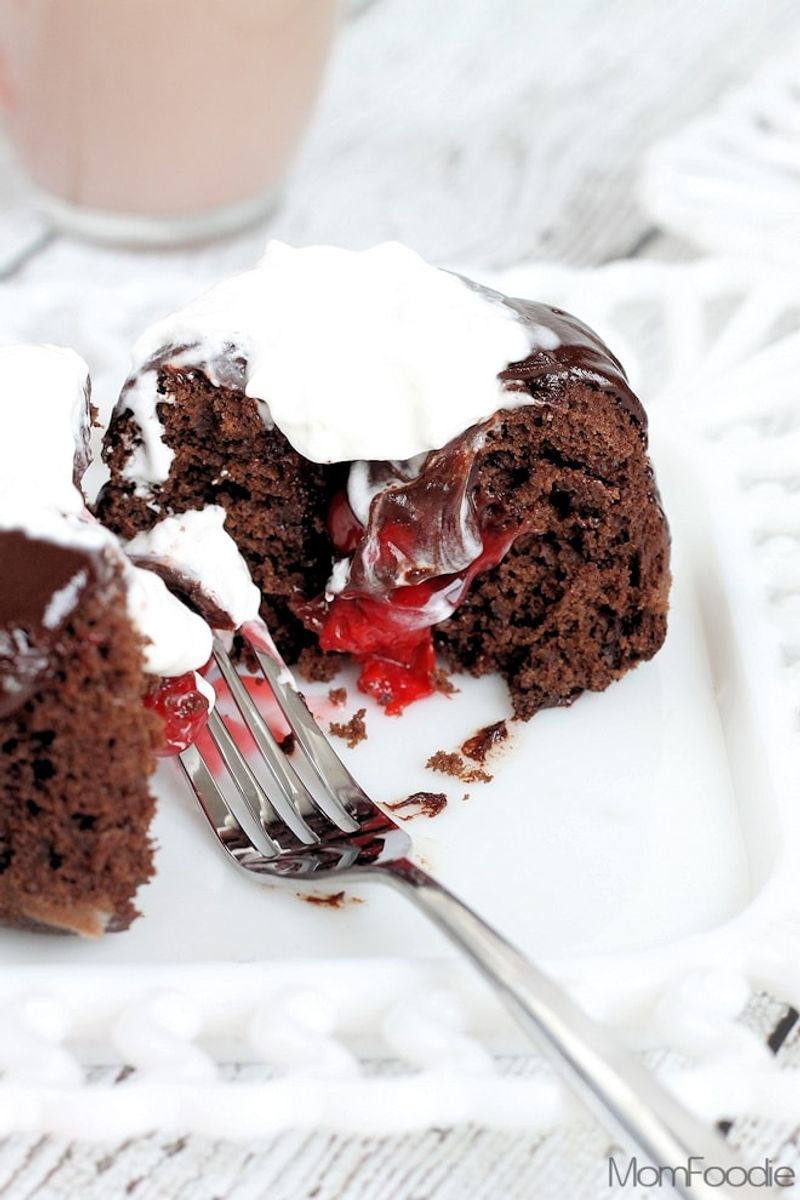 Mini Chocolate Cherry Cakes