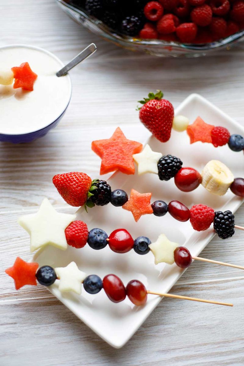 Fruit Skewers with Sweet Dip