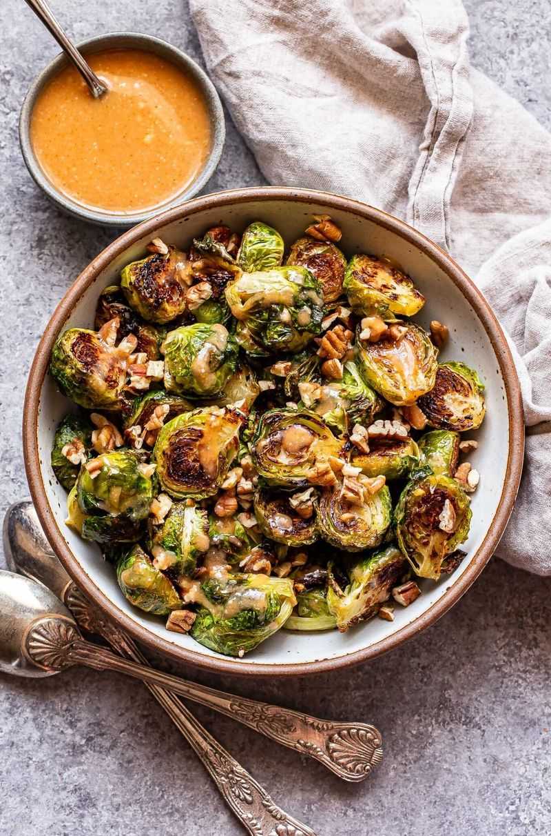 Roasted Brussels Sprouts with Miso Glaze