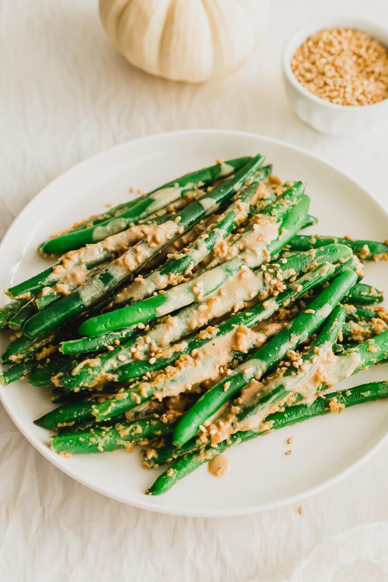 Sautéed Green Beans with Miso-Tahini Sauce