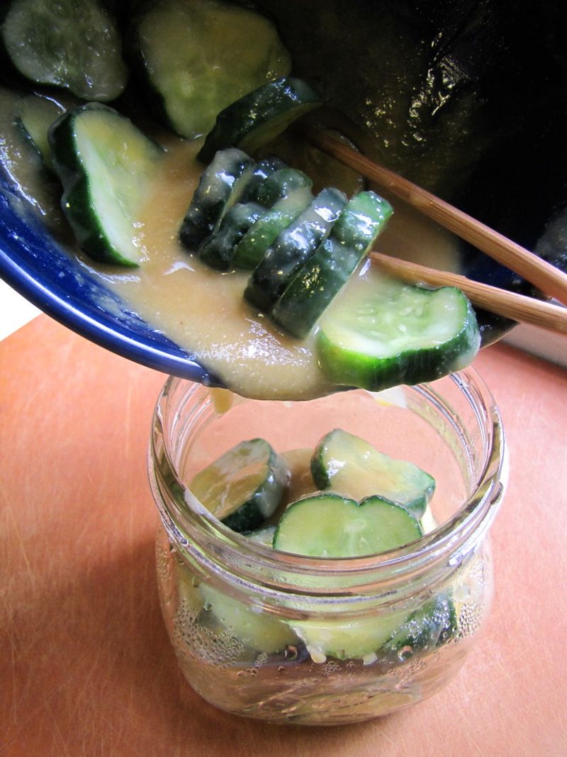 Pickled Cucumbers with Miso Brine