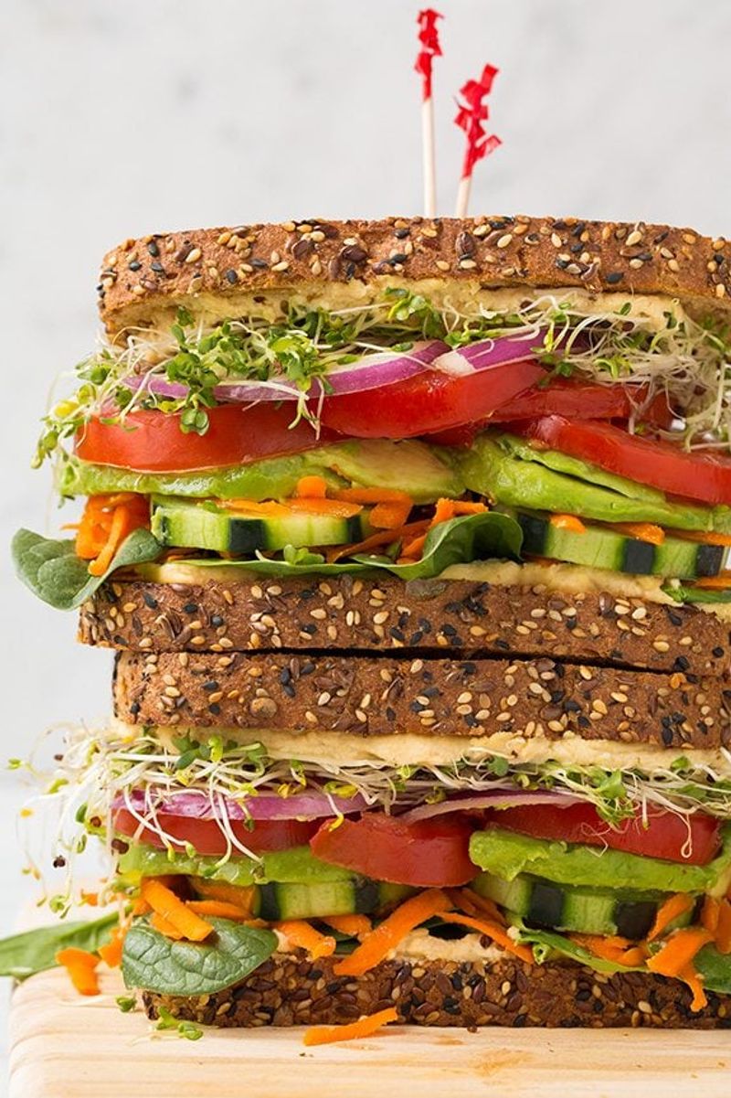 Hummus Vegetable Sandwich