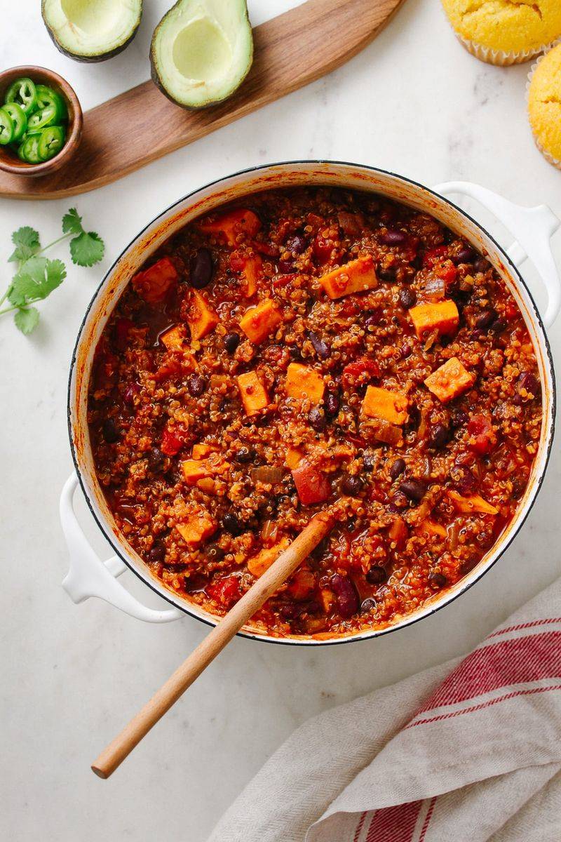Quinoa Chili with Sweet Potatoes