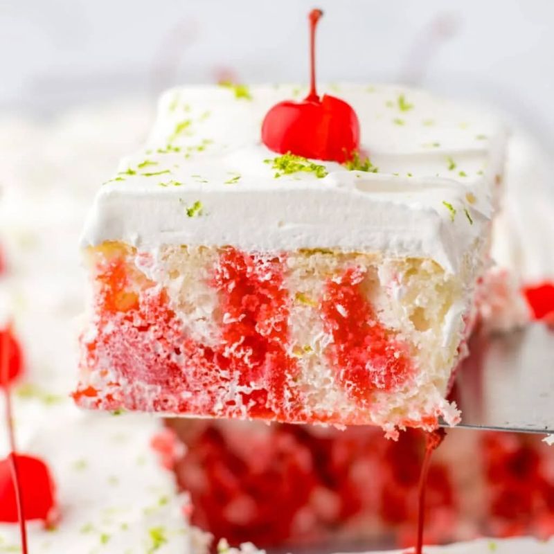 Cherry Limeade Poke Cake