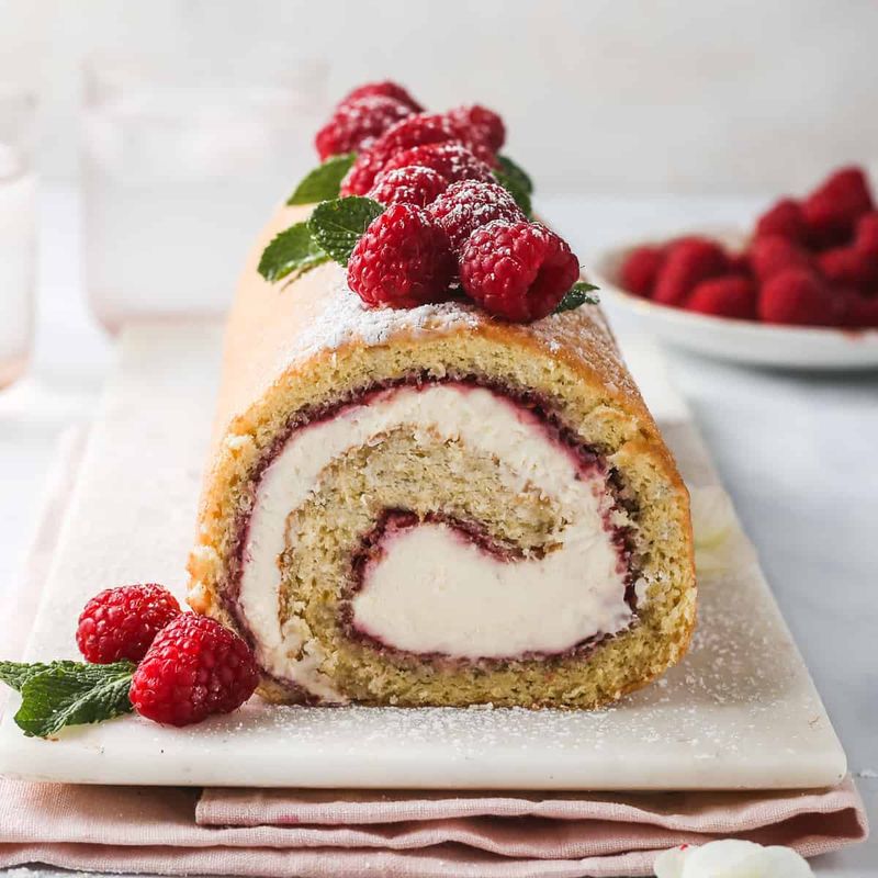Raspberry Jam Cake Roll