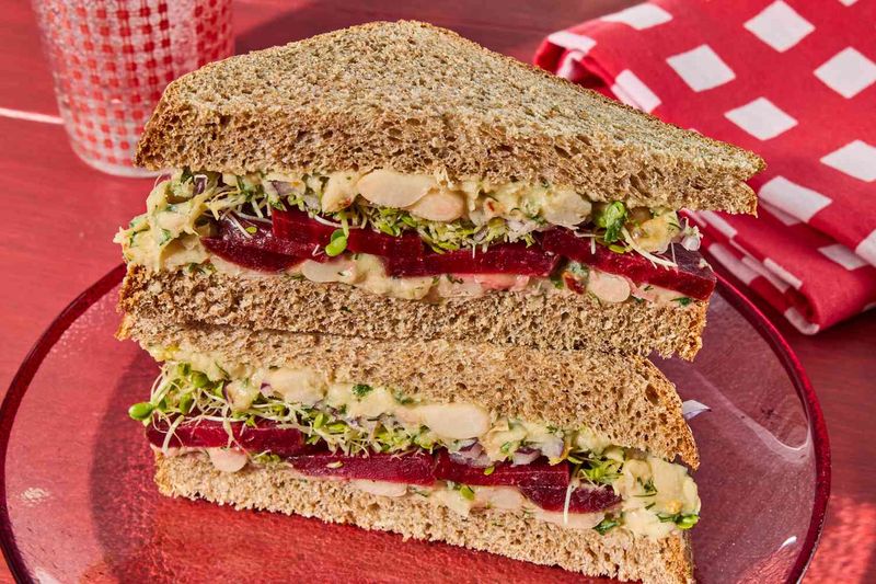 Beet & White Bean Sandwich