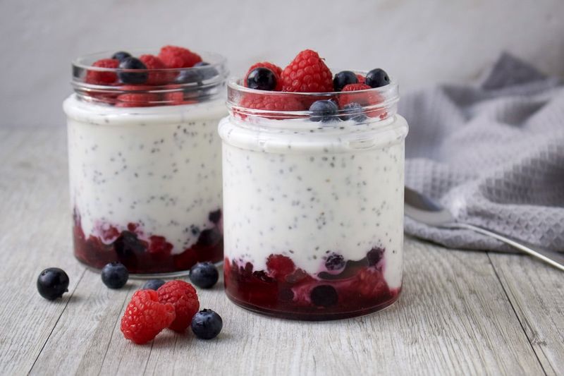 Greek Yogurt Parfait with Chia Seeds and Berries