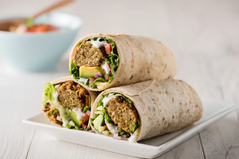 Baked Falafel in Whole-Wheat Wraps