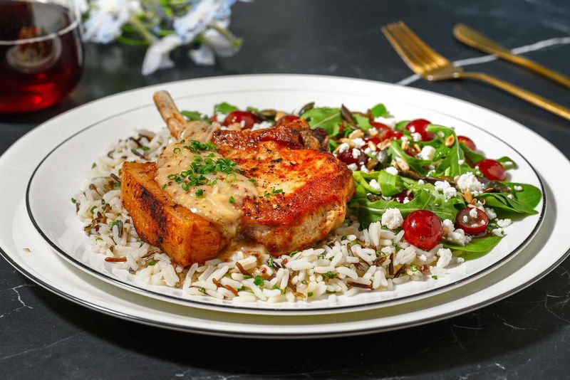 Pork Chops with Mustard Shallot Gravy