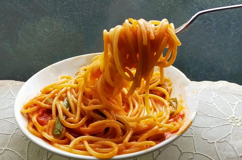 Ketchup on Spaghetti