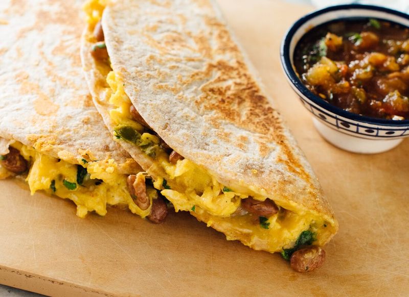 Breakfast Quesadilla with Scrambled Eggs