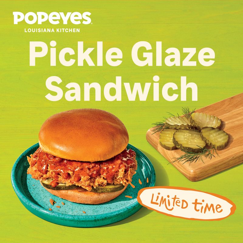 Popeyes Pickle Glaze Chicken Sandwich