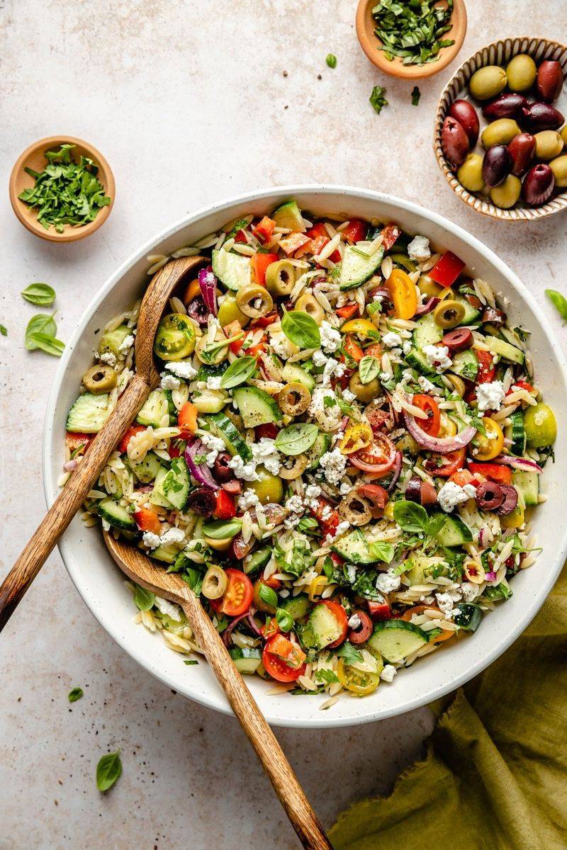 Herby Orzo with Feta and Arugula