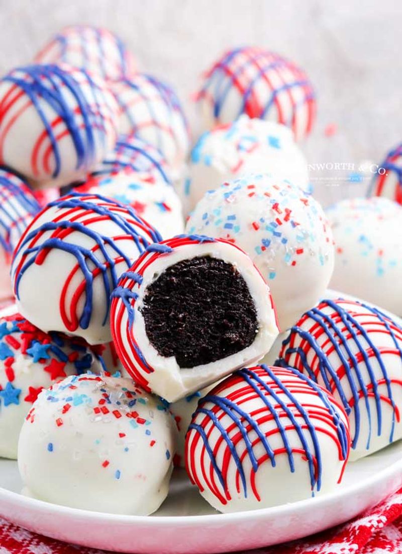 Red, White & Blue Oreo Truffles