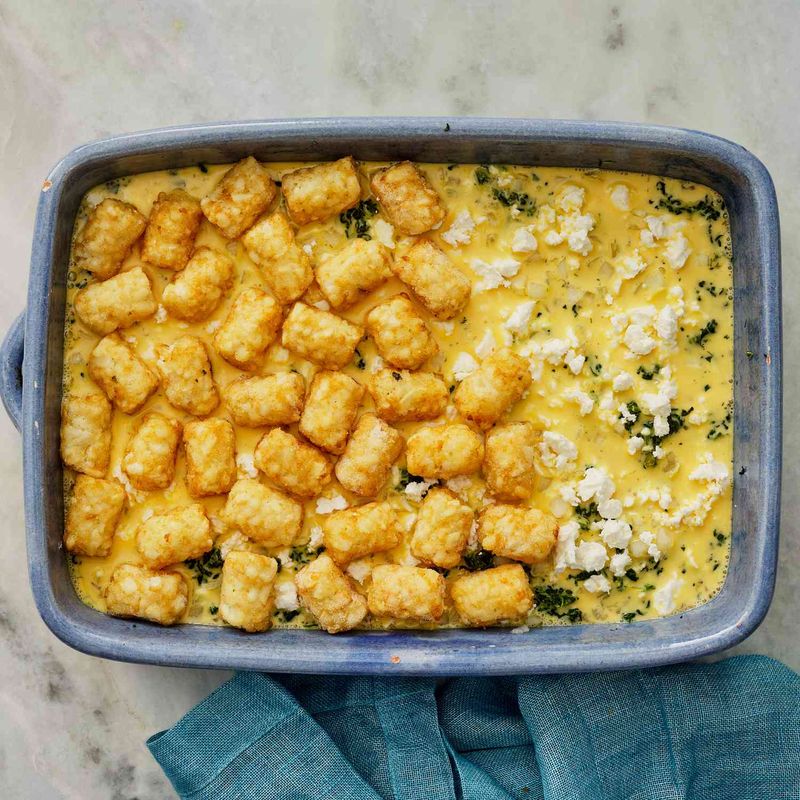 Spinach, Feta & Artichoke Tater Tot Casserole