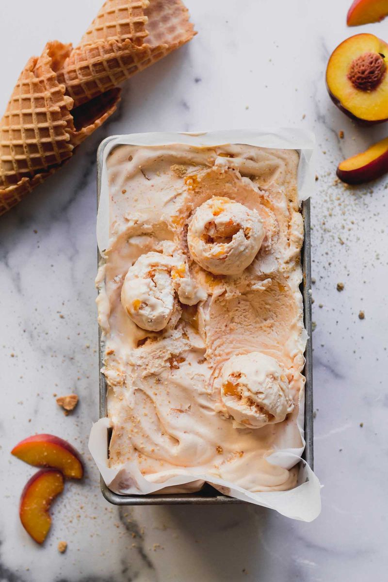 No-Churn Peach Ice Cream