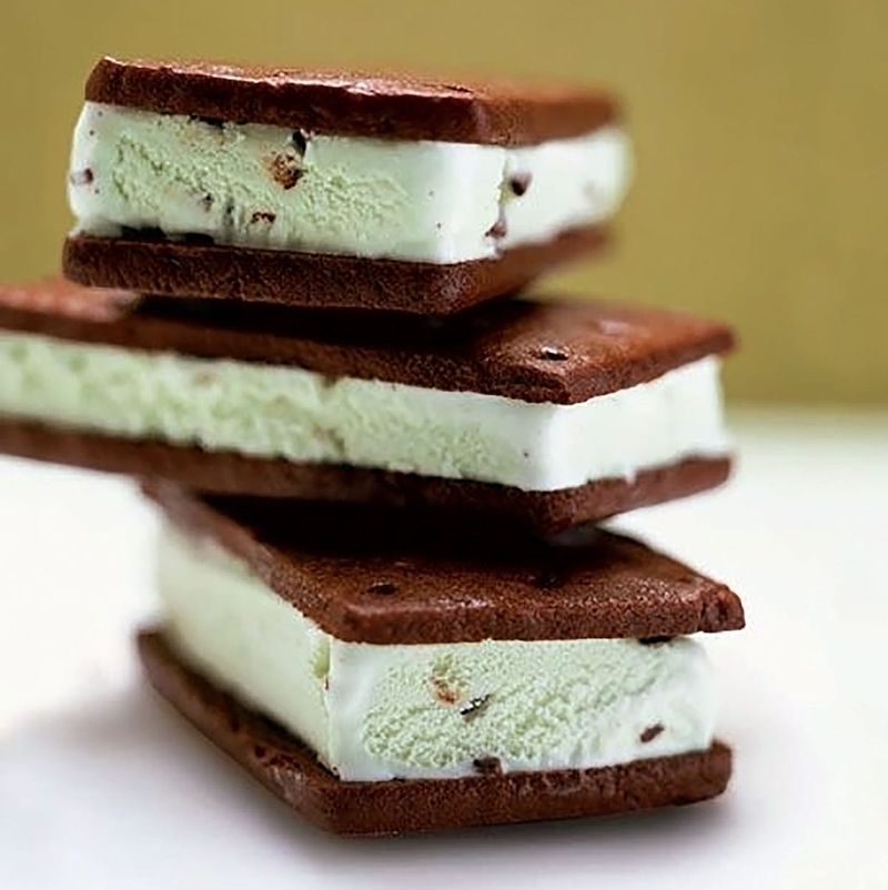 Mint Chocolate Chip Ice Cream Sandwiches