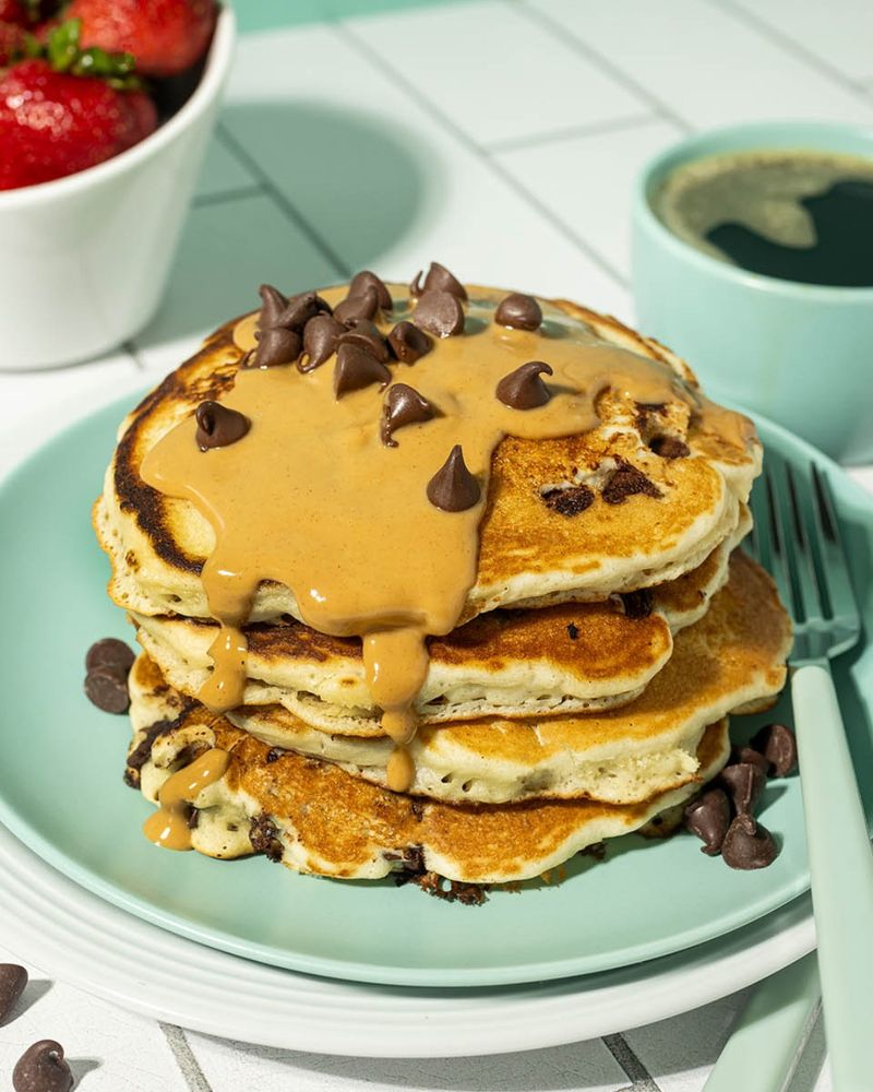 Peanut Butter Chocolate Chip Pancakes