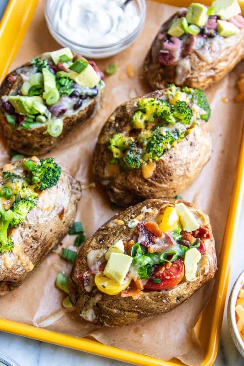Baked Potatoes with Toppings