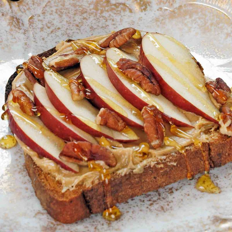 Peanut Butter on Whole-Grain Toast or Apple Slices