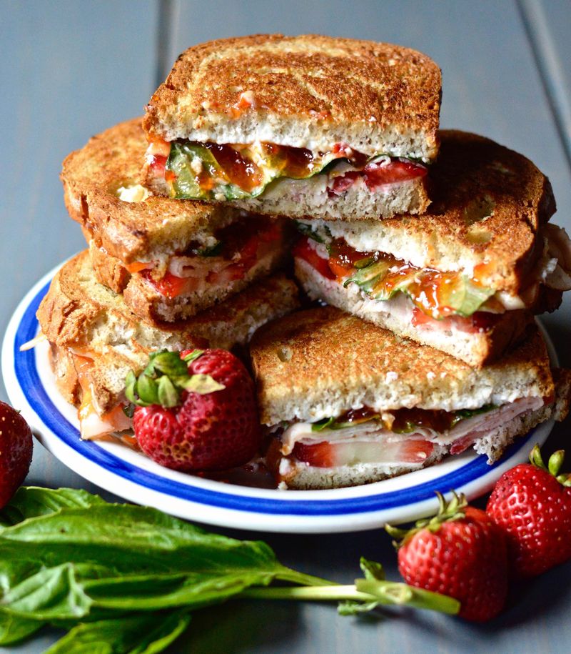 Gourmet Grilled Cheese with Goat Cheese and Strawberries