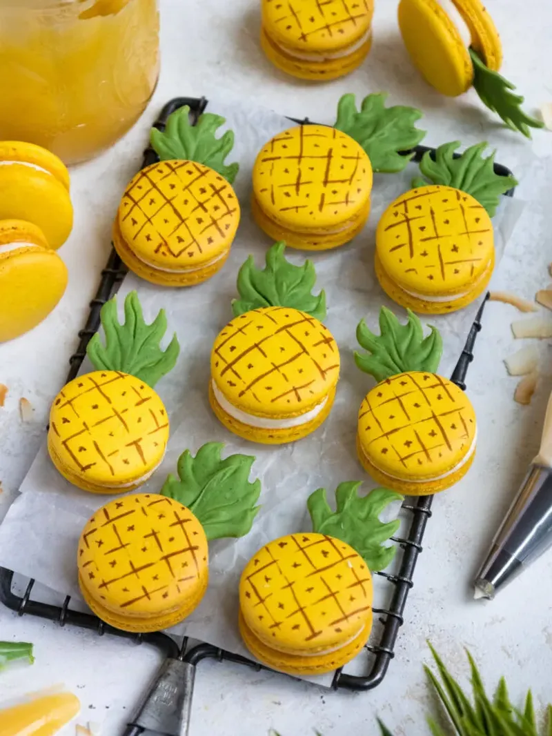 Pineapple Macarons