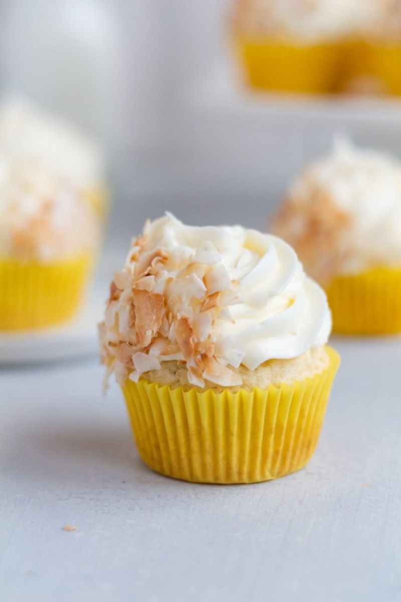 Pineapple Cupcakes with Coconut Frosting