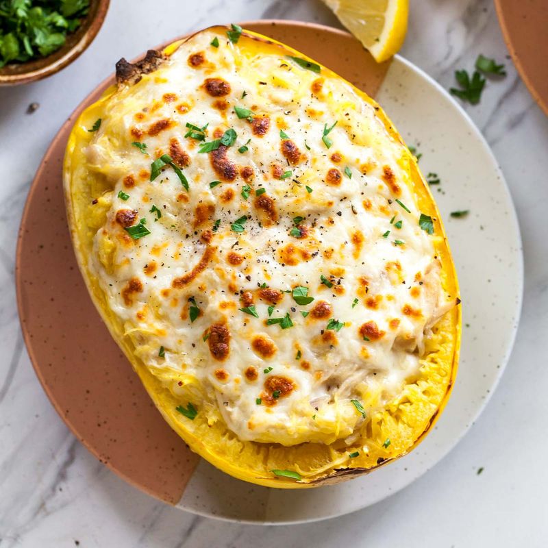 Chicken Alfredo with Spaghetti Squash