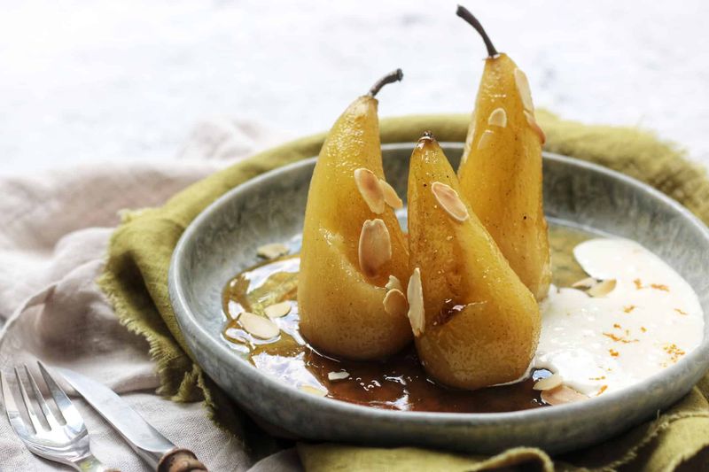 Poached Pears in Spiced Syrup